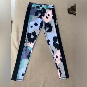 adidas Kids Leggings - Black, Pink, Blue Pattern
